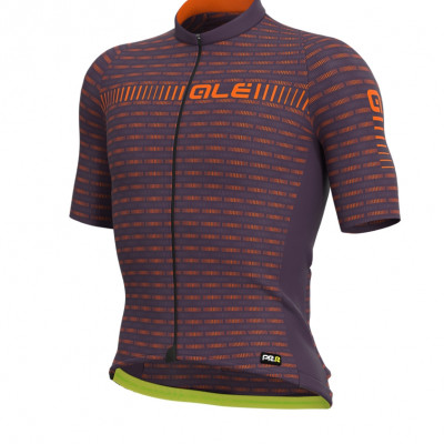 Letný cyklistický dres pánsky Alé GRAPHICS PRR Green Road fialový/oranžový