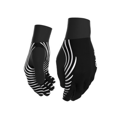 Jesenné cyklistické rukavice Alé Spiral Design 2 čierno biele