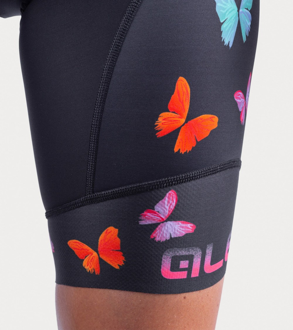 Letné cyklistické nohavice dámske Alé PR-R Butterfly čierne
