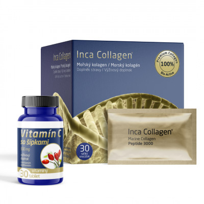 Inca Collagen - prírodný morský kolagén v prášku set 2 ks + vitamín C zdarma