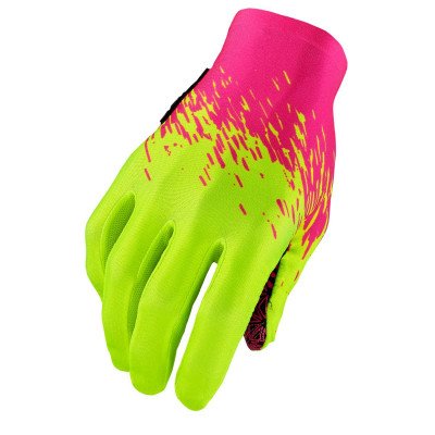 Cyklistické rukavice MTB Supacaz SupaG Long Glove ružové/žlté