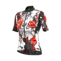 Letný cyklistický dres Alé PR-R Skull Lady dámsky čierny