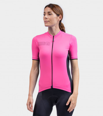 Letný cyklistický dámsky dres Alé Cycling Solid Color Block Lady ružový