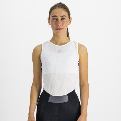 Letné cyklistické termo tričko bez rukávov dámske Sportful Pro Baselayer biele
