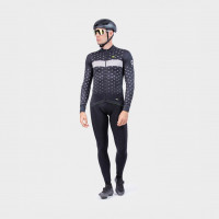 Zateplený cyklistický dres Ale Cycling pánsky PR-R Stars čierna/sivá