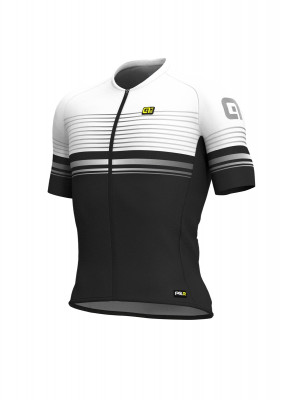 Letný cyklistický dres pánsky ALÉ GRAPHICS PRR SLIDE biely/čierny