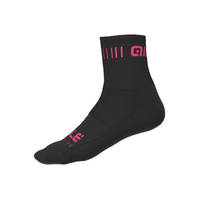 Letné cyklistické ponožky ALÉ STRADA Q-SKIN SOCKS čierne/ružové