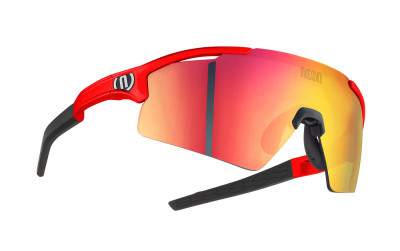 Brýle NOVA, rámeček RED FLUO, skla MIRROR RED CAT 3, velikost M/L