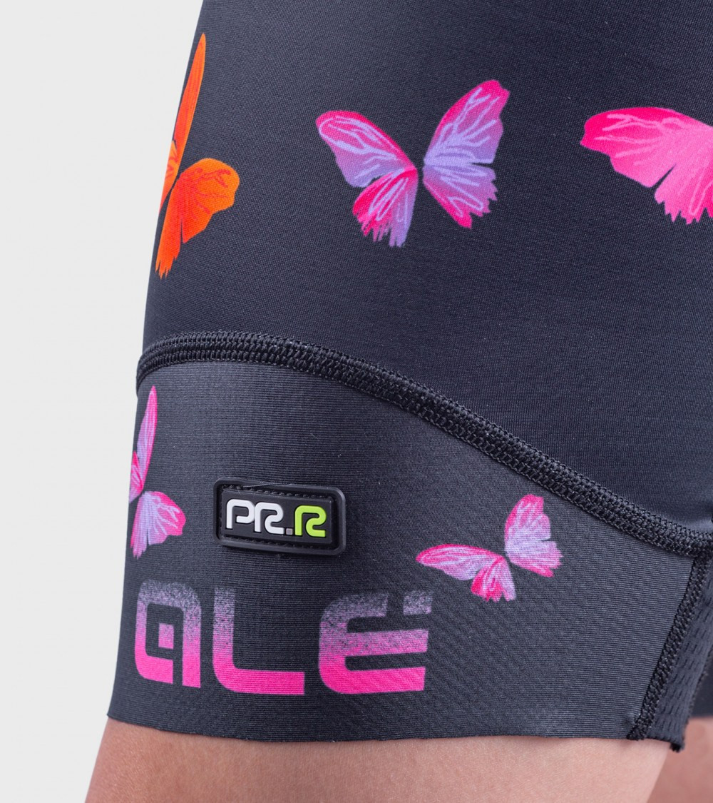 Letné dámske cyklistické nohavice Alé Cycling PR-R Butterfly čierne