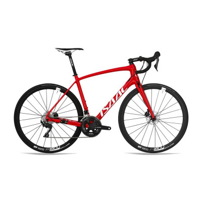 Cestný karbónový bicykel s kotúčovými brzdami Isaac Vitron Shimano 105 Lava Red červená