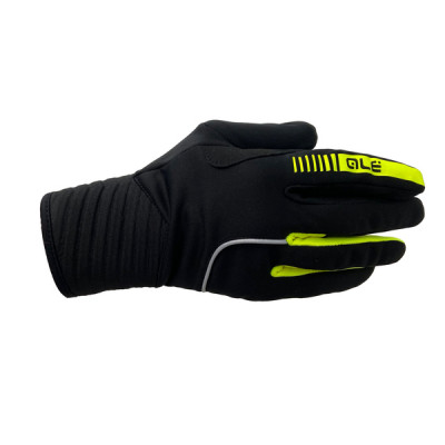 Zimné cyklistické rukavice Alé Cycling Windprotection čierne/žlté
