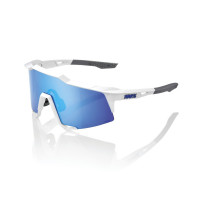 Cyklistické okuliare 100% Speedcraft - Matte White - HiPER Blue Multilayer Mirror Lens