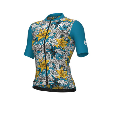 Letný cyklistický dámsky dres Alé Cycling PR-E Hibiscus modrý