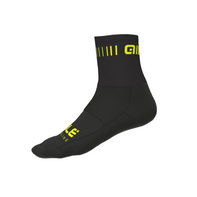 Letné cyklistické ponožky Alé Cycling Strada Q-Skin Socks čierne/žlté
