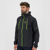 Bežecká outdoorová bunda pánska Karpos Lavaredo Rain čierna/zelená