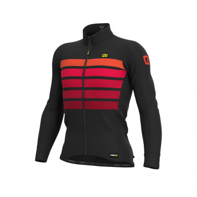 Zateplený cyklistický dres Alé pánsky PR-R Sombra Wool Thermo čierny/červený
