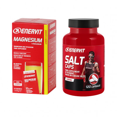 ENERVIT na kŕče: Magnesium Sport + Salt Caps
