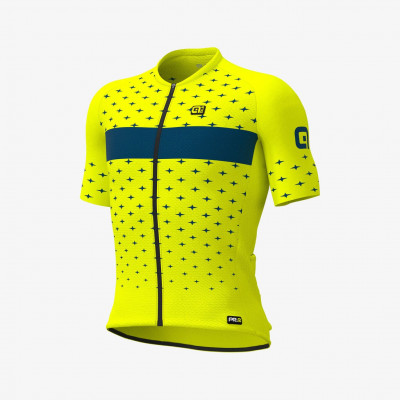 Letný cyklistický dres pánsky ALÉ PRR STARS žltý