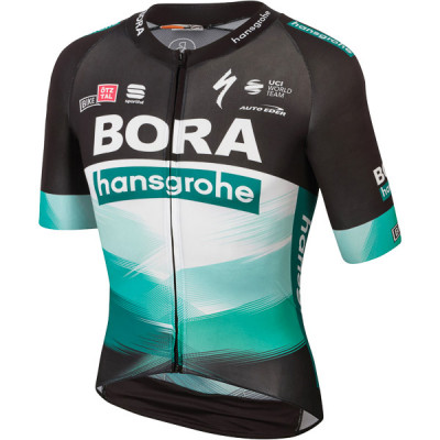 Letný cyklistický dres Sportful Bomber Bora Hansgrohe pánsky čierny