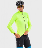 Letná cyklistická pánska bunda Alé Guscio Light Pack Ale fluo žltá