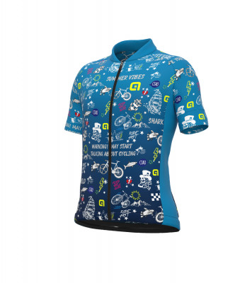 Letný cyklistický dres detský Alé Kids Vibes modrý