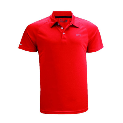 FRÖSAKER - pánské funkční triko s kr. rukávem a límečkem červená 4XL