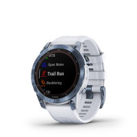 Garmin fenix 7 Sapphire Solar, Mineral Blue DLC Titanium, Whitestone Band_alt523718