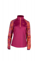 GTS 215032L  dámské sportovní triko s dlouhým rukávem, 1/2 zip, Berry