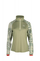 GTS 215032L  dámské sportovní triko s dlouhým rukávem, 1/2 zip, Khaki