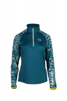 GTS 215032L  dámské sportovní triko s dlouhým rukávem, 1/2 zip, Ocean