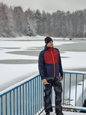 GTS - pánská hybridní mikina s kapucí - Bordo 3XL