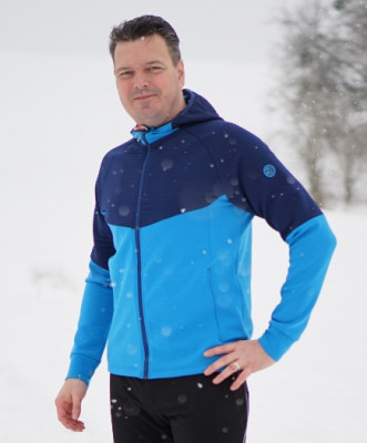 GTS - Pánská  mikina Mix s kapucí - F.Blue