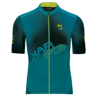 Letný cyklistický dres pánsky Karpos Jump print 1 modrozelený/žltý