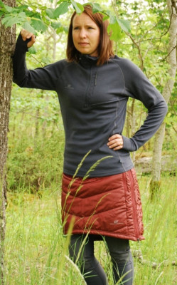 KLINGA - dámská zateplená sukně - hnědá XL