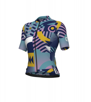 Letný cyklistický dres Alé Cycling PR-E GAMES dámsky rúžový/modrý