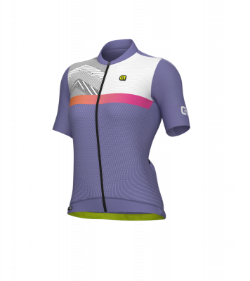 Letný cyklistický dámsky dres Alé Cycling PR-S Zig Zag fialový