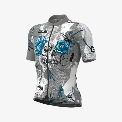 Letný pánsky cyklistický dres Alé Cycling PRR Skull šedý