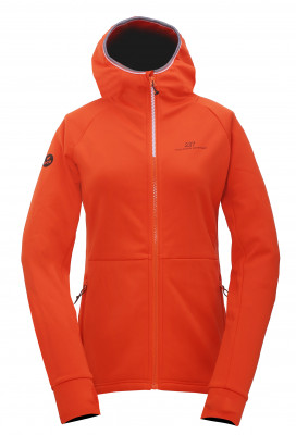 LINSELL -  ECO Dámská POWERFLEECE mikina s kapucí, Flame XL