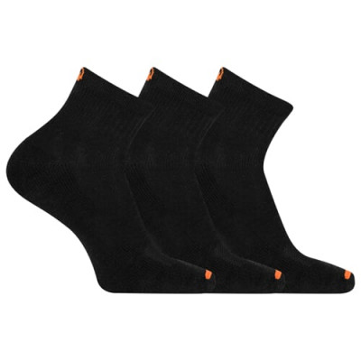 Merrell ponožky MEA33565Q3B2 BLACK CUSHIONED COTTON QUARTER (3 packs) black S/M