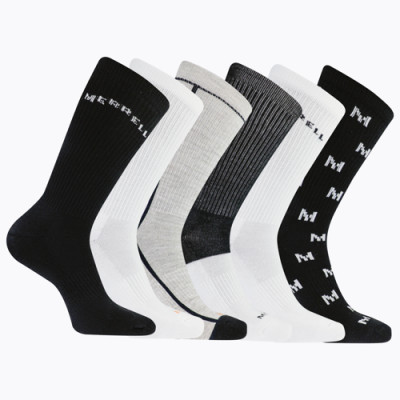 Merrell ponožky MEA33694C6B2 BKAST RECYCLED CUSHION CREW (6 packs) black assorted S/M