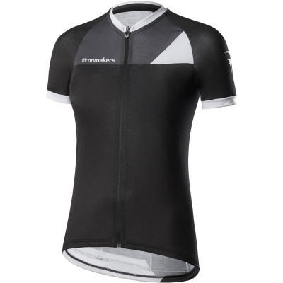 Letný cyklistický dres dámsky Pinarello FUSION T-writing čierny/biely