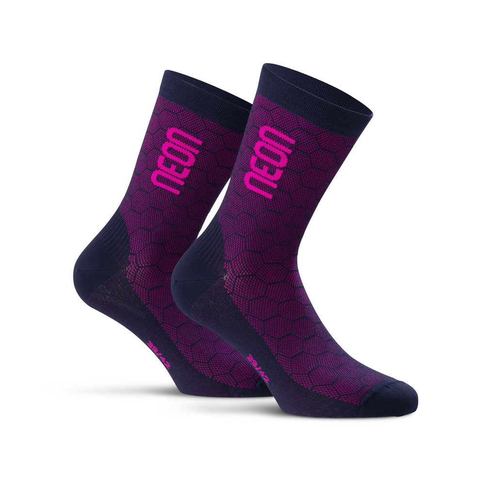 Ponožky NEON 3D Purple Fluo Blue