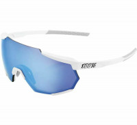 RACETRAP - Matte White - HiPER Blue Multilayer Mirror Lens