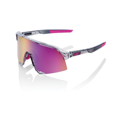 Cyklistické okuliare 100% S3 - Polished Translucent Grey - Purple Multilayer Mirror Lens