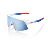 S3 - TotalEnergies Team Matte White / Metallic Blue - HiPER Blue Multilayer Mirror Lens