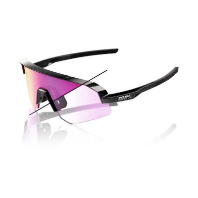 Cyklistické okuliare 100% Slendale SL - Gloss Black - Photochromic Purple Mirror