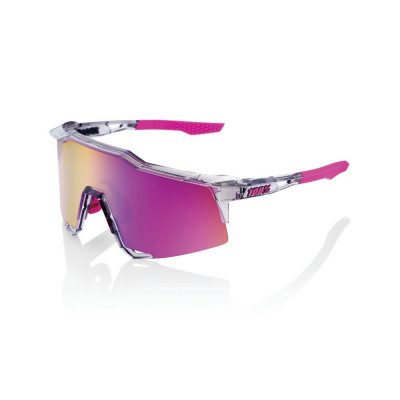 Cyklistické okuliare 100% Speedcraft - Polished Translucent Grey - Purple Multilayer Mirror Lens