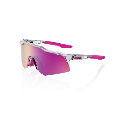 Cyklistické okuliare 100% Speedcraft XS - Polished Translucent Grey - Purple Multilayer Mirror Lens