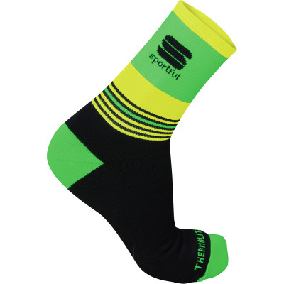 Sportful Arctic 13 čierne/fluo zelené cyklistické ponožky