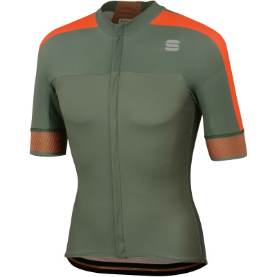 Letný cyklistický pánsky dres Sportful Bodyfit Pro 2.0 Classics zelený/oranžový